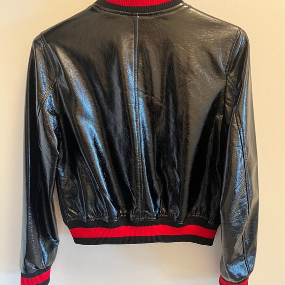 Forever 21 Black Patent Bomber Jacket - Picture 4 of 6